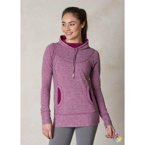 PRANA Ember Cowl Neck Performance Long Sleeve Pullover Top Grapevine Size M
